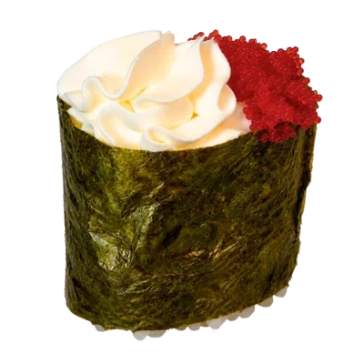 Гункан с сыром и икрой тобико