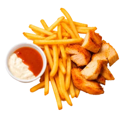 Картофель фри с курицей